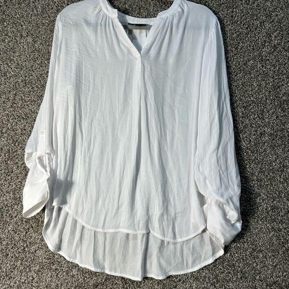 NWT women’s Simply Vera Vera Wang roll tab sleeve blouse SZ Large - Picture 2 of 5